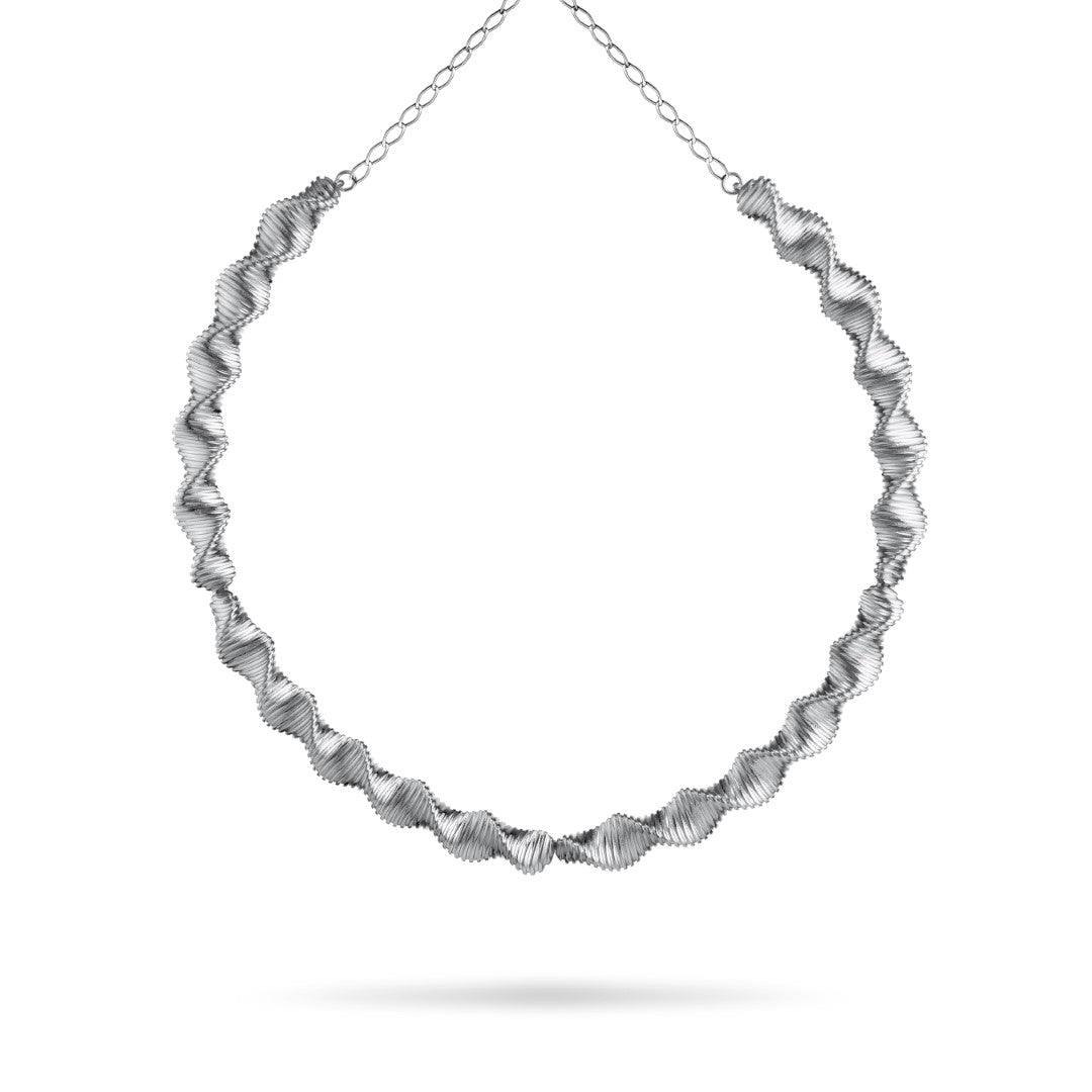 Colar Ocean Waves Ródio Branco