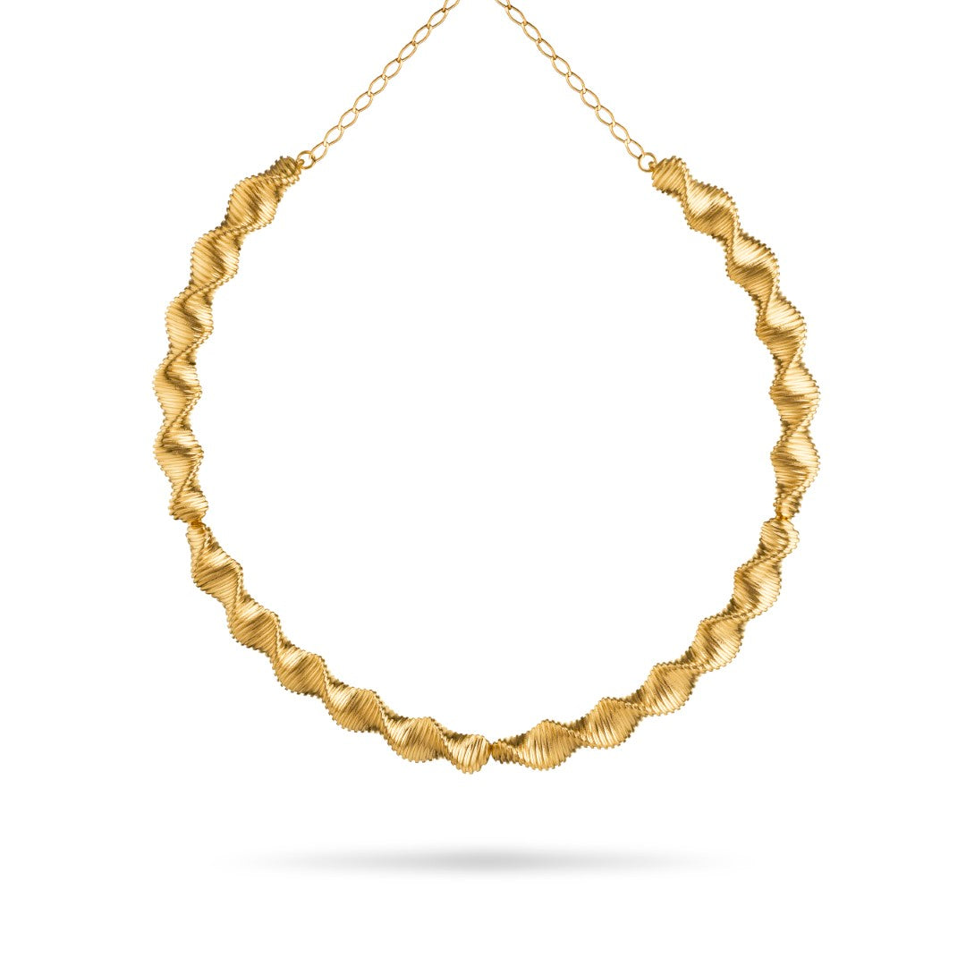 Ocean Waves Necklace Gold