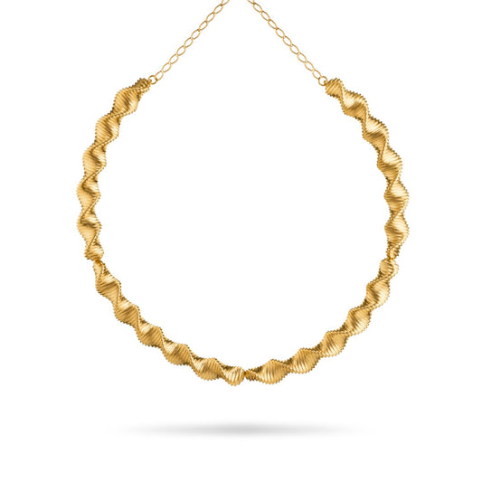 Ocean Waves Necklace Gold