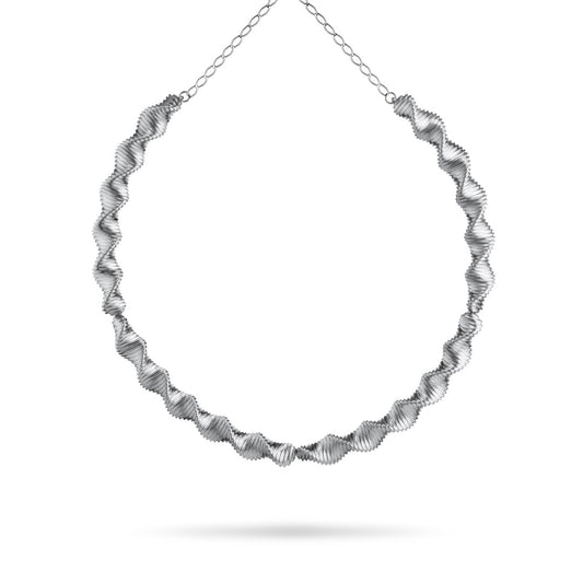 Colar Ocean Waves Ródio Branco