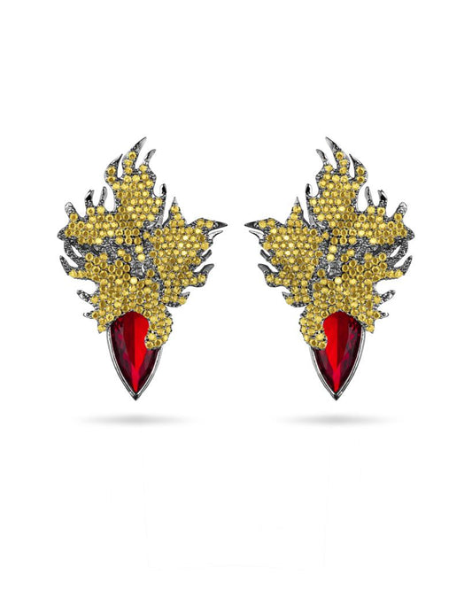 Fire Earring Black Rhodium
