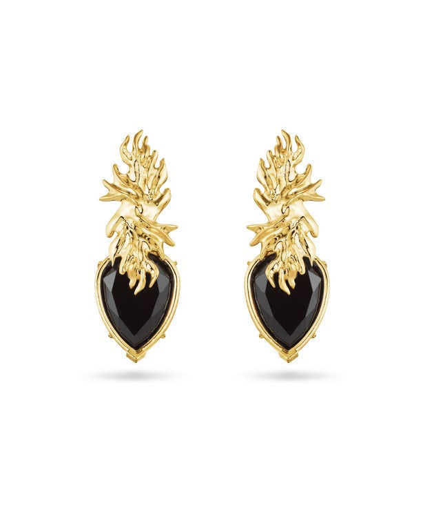 Fire Flame Earring Gold 