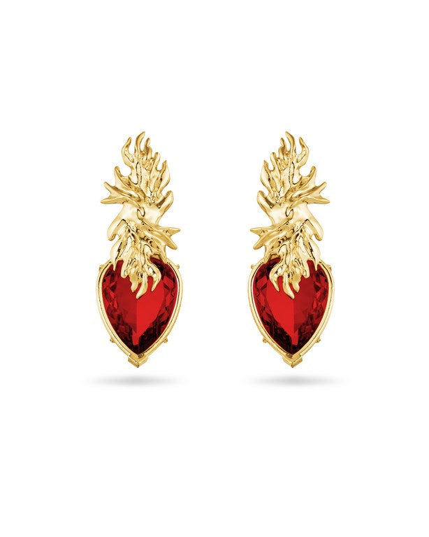 Fire Flame Earring Gold 