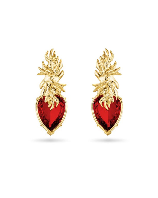 Fire Flame Earring Gold 